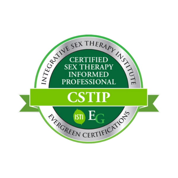 A circular green and white badge reading 